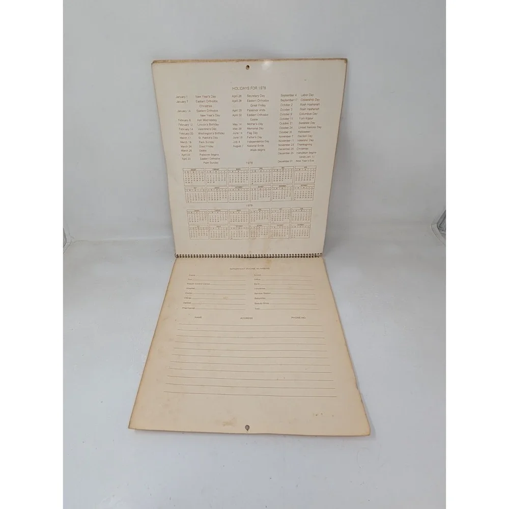 Vintage 1978 Holly Hobbie GOOD EATIN' Cookbook Calendar 70s 1970s